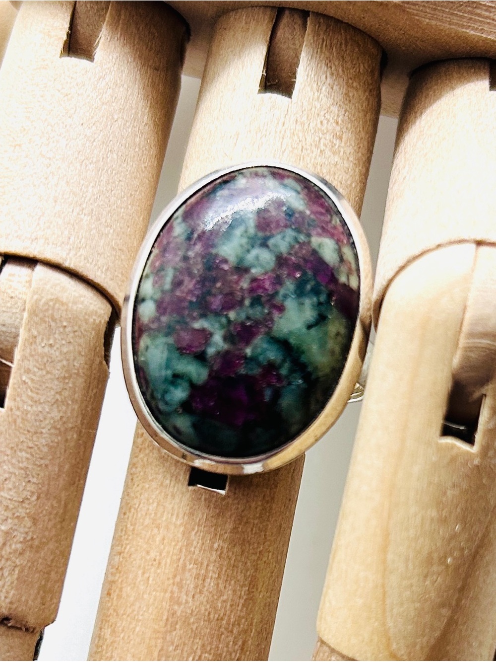 Russian Eudialyte Size 8 Silver Ring